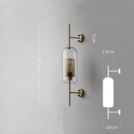 Davina - Moderne/Industrielle Wandleuchte aus Glas