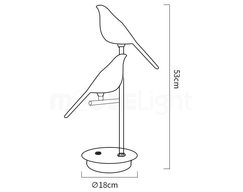 Chiriya - Goldene Vogel Tischlampe