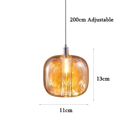 Luxifaya - Decke gebeizt Glas Kristall Pendelleuchte