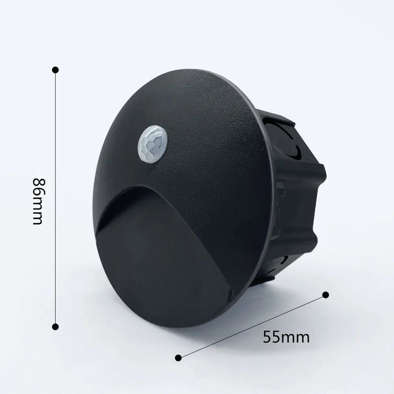 Vasquez - Runde Treppenhaus-Bewegungssensor-Wandleuchte